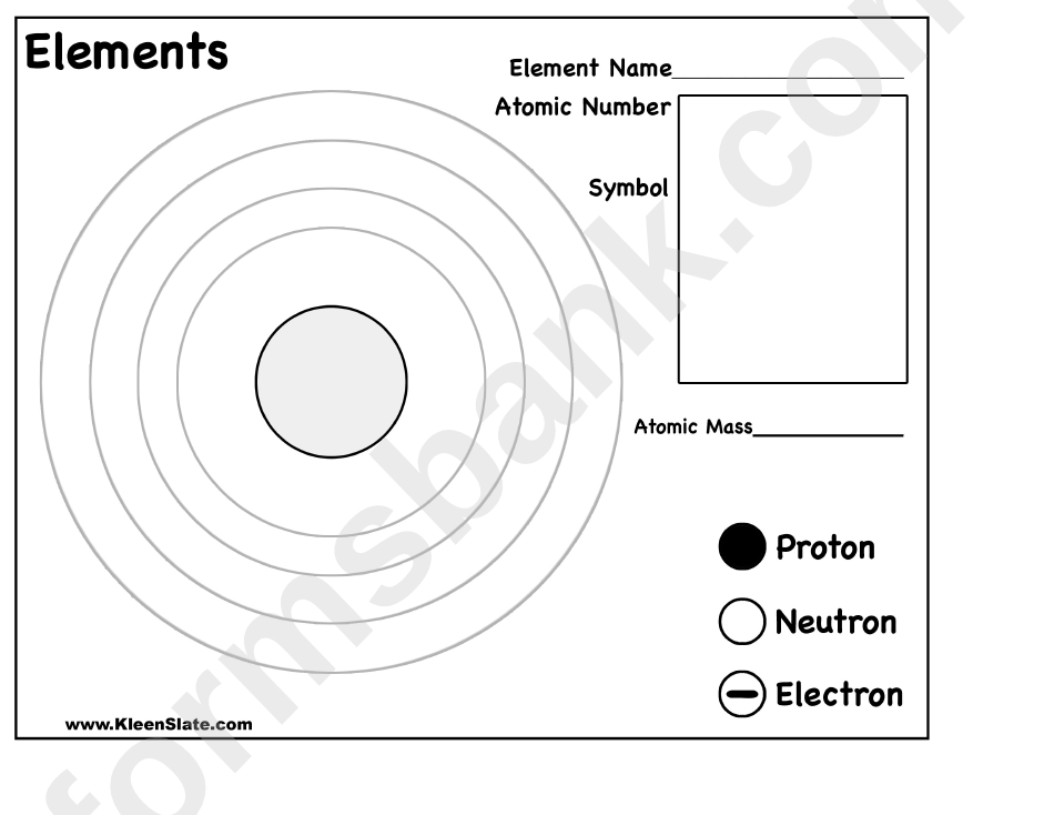 Elements Worksheet