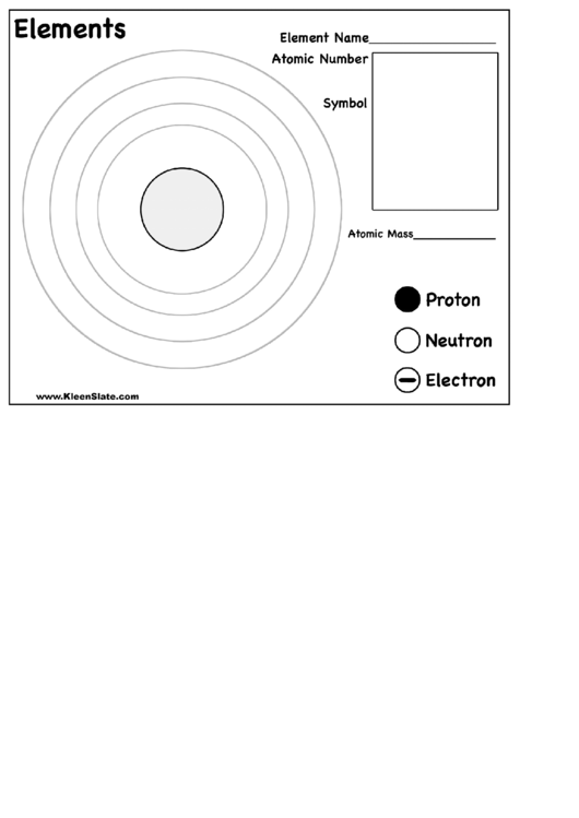 Elements Worksheet Printable pdf