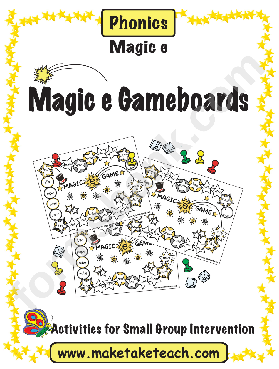 Magic E Game Boards Template