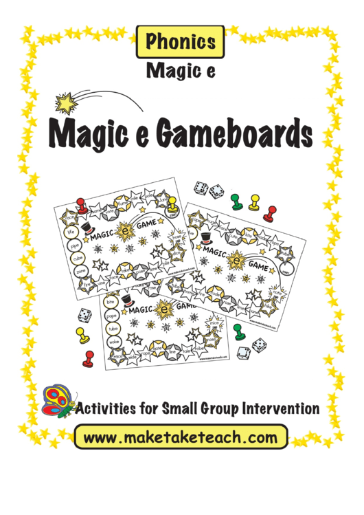 Magic E Game Boards Template Printable pdf