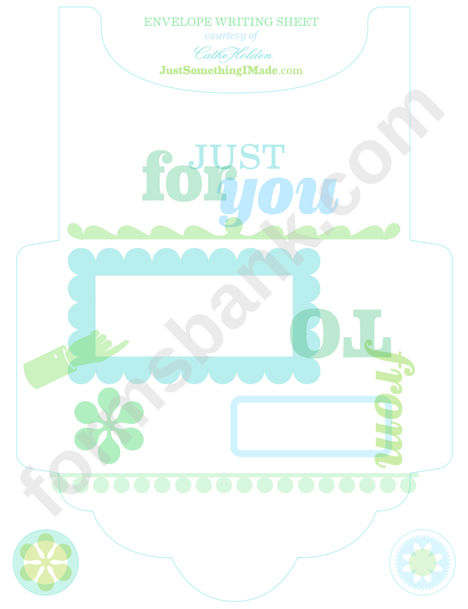 Envelope Writing Sheet - Just For You, Blue