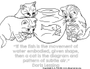 Cats And Fish Coloring Sheet