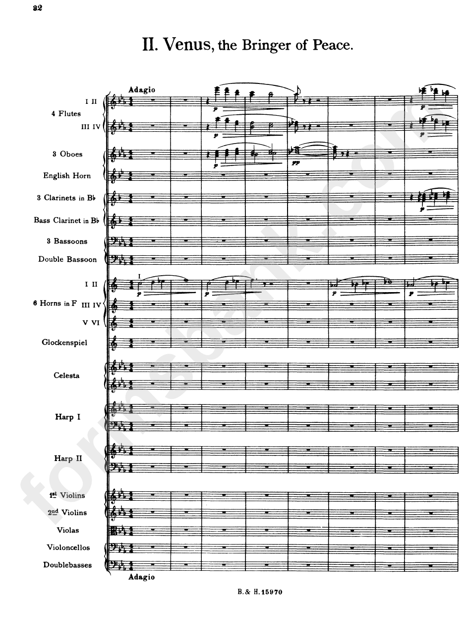 Gustav Holst - Venus, The Bringer Of Peace Sheet Music