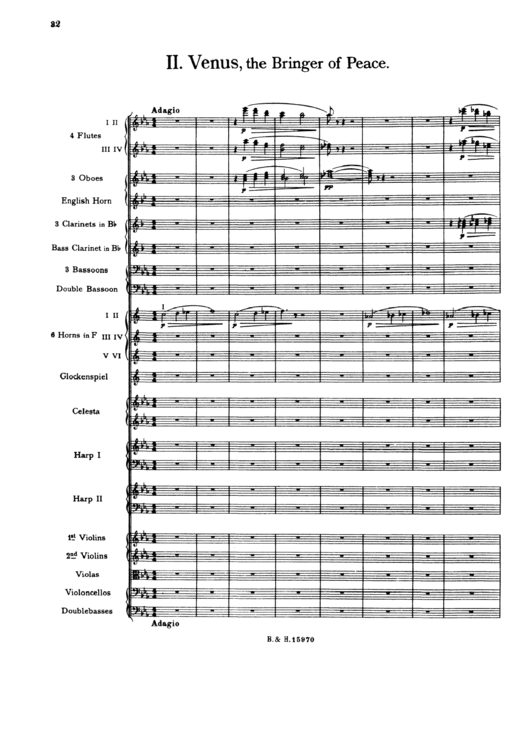Gustav Holst - Venus, The Bringer Of Peace Sheet Music Printable pdf
