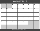 Grey August 2017 Calendar Template
