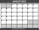 Grey August 2017 Calendar With Lines Template