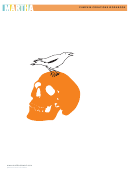 Skull With Bird Pumpkin Template