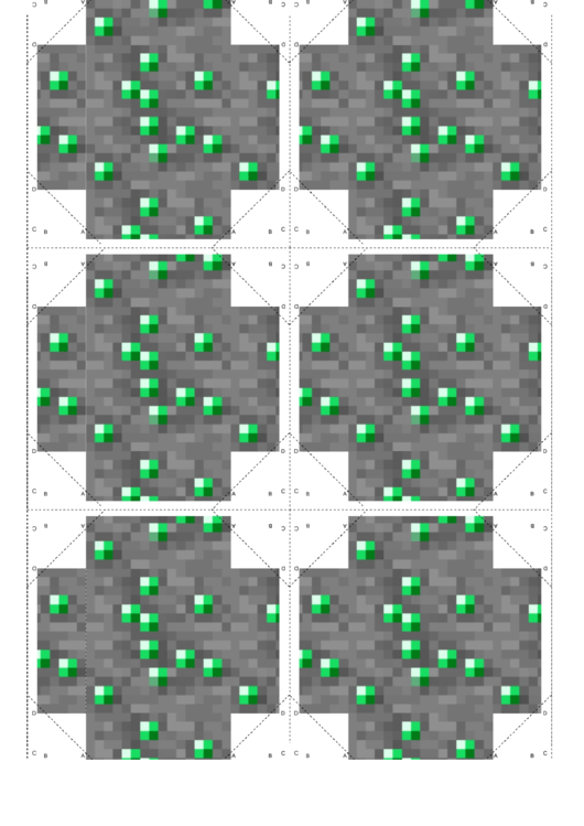Emerald Ore Minecraft Block Template Printable pdf