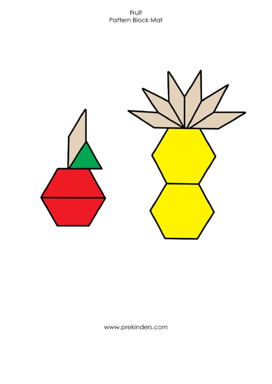 Color Fruit Pattern Block Template Printable pdf