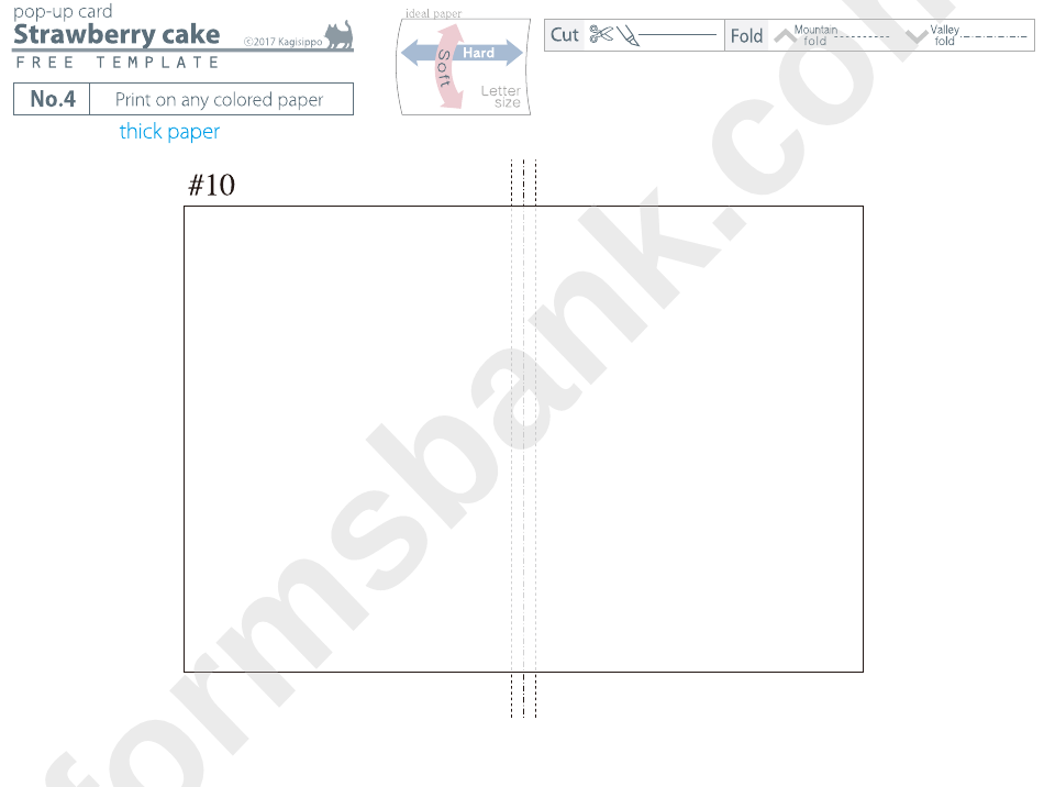 Strawberry Cake Pop-Up Card Template
