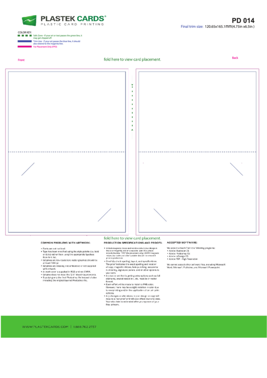 4.75 X 6.5 Small Fold-Over Career Card Template Printable pdf