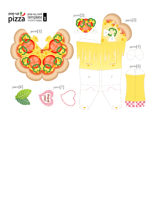 Pizza Pop-Up Card Template Printable pdf