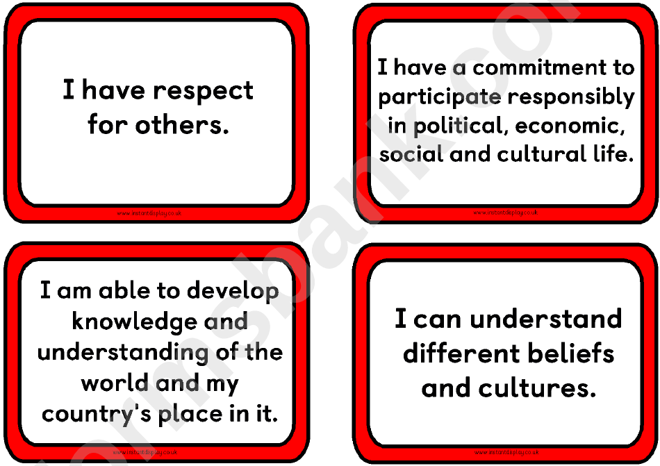 Student Skills Cards Template