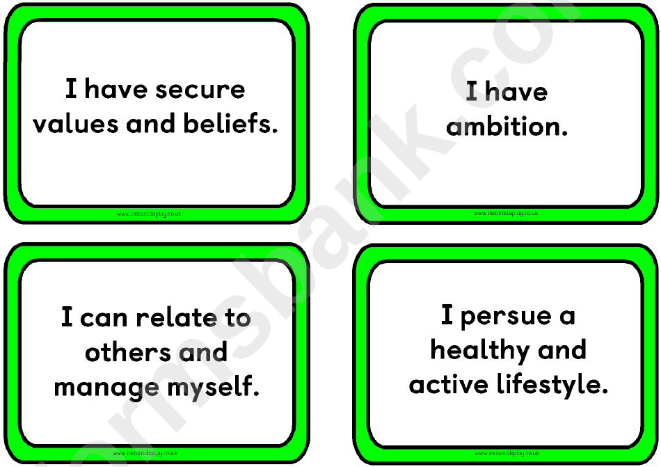 Student Skills Cards Template