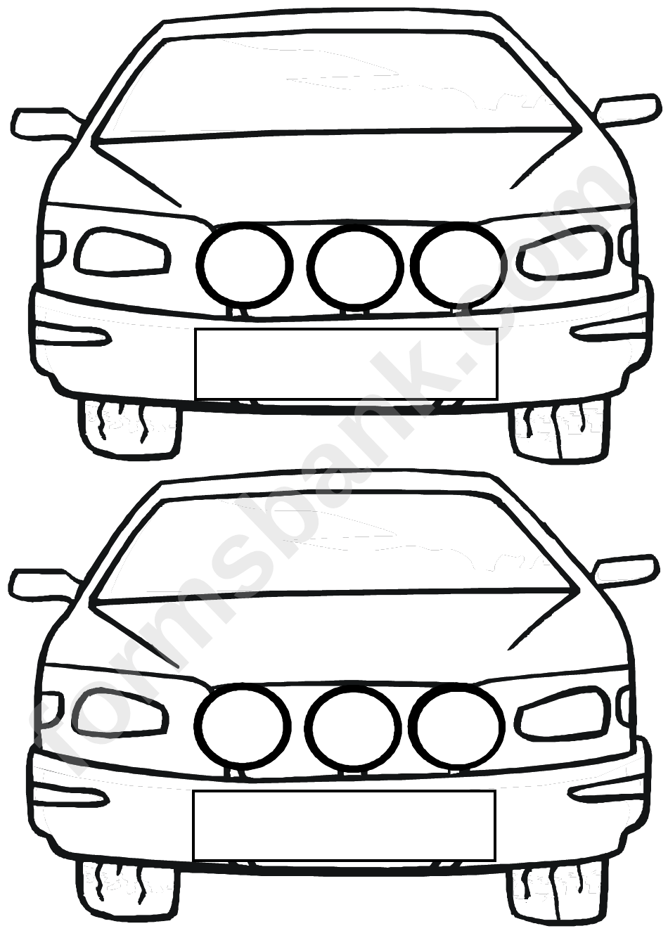 Cars Coloring Sheet & Colored Examples