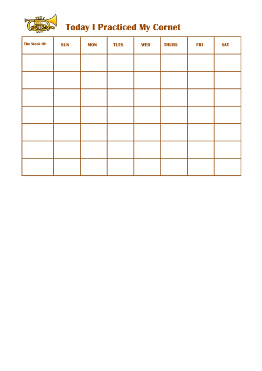 Today I Practiced My Cornet Kids Responsibility Chart Printable pdf