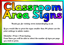 Classroom Area Signs Template Printable pdf