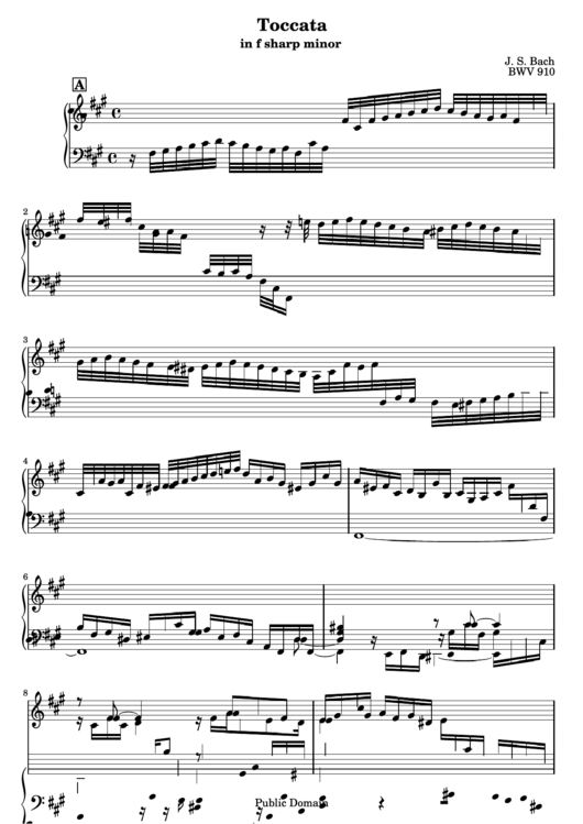 J.s.bach - Toccata In F Sharp Minor Sheet Music Printable pdf