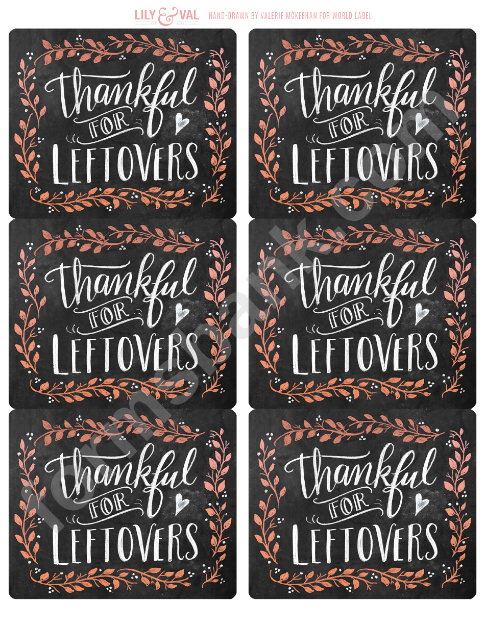 Thankful For Leftovers Sign Sample