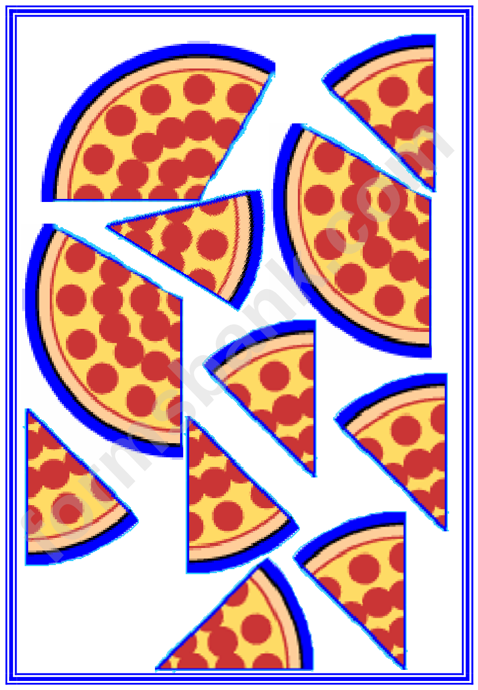 Pizza Fractions Poster Template