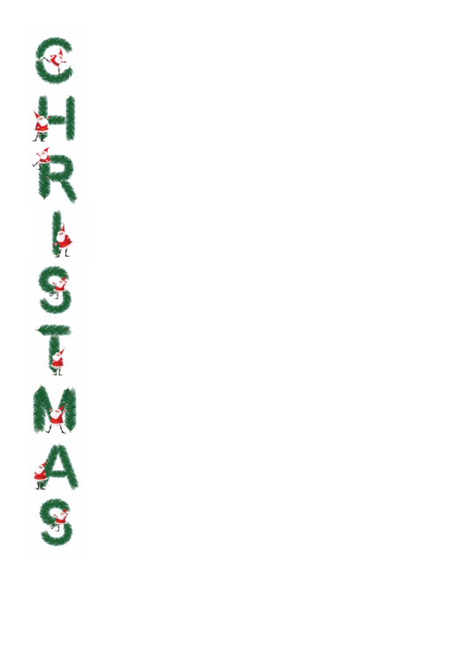 Christmas Acrostic Paper Sheet
