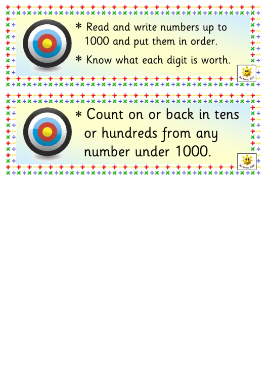 Year 3 Maths Targets Achievement Handout Sticker Template Printable pdf