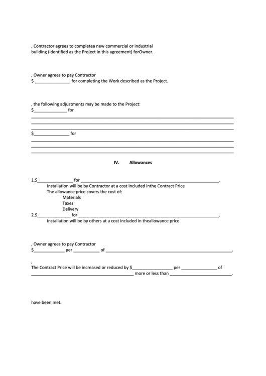 Payment Agreement Contract Template Printable pdf