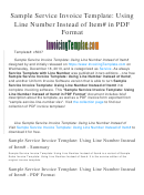 Sample Service Invoice Template: Using Line Number Instead Of Item Number Printable pdf