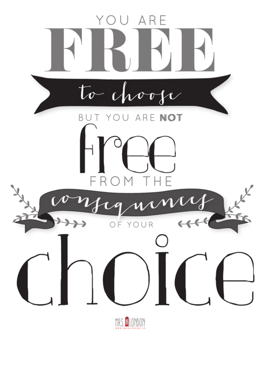 Black And White Choice Poster Template Printable pdf