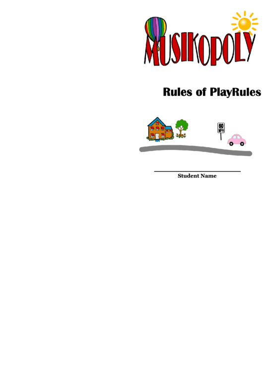 Musikopoly Game Template Printable pdf
