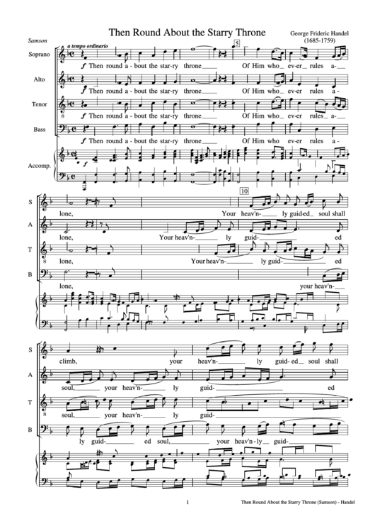 George Frideric Haendel - Then Round About The Starry Throne Sheet Music Printable pdf