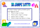 3d Shape Lotto Game Board Template
