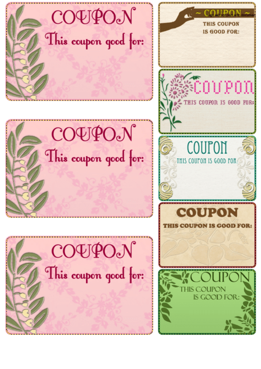 Coupons With Floral Ornaments Template