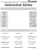 Contraction Action Worksheet