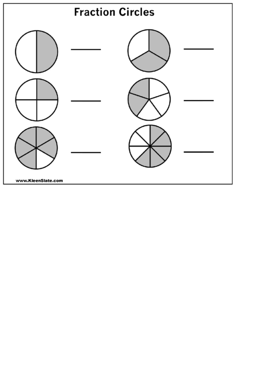 Fraction Circles Template Printable pdf