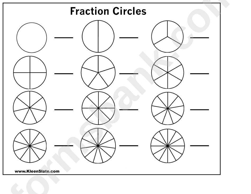 Blank Fraction Circles Template - Three Columns printable pdf download