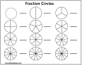 Blank Fraction Circles Template - Three Columns
