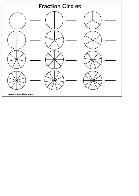 Blank Fraction Circles Template - Three Columns Printable pdf