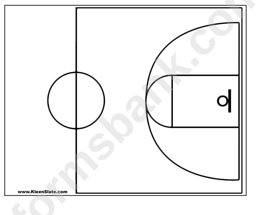 Half Court Basketball Template printable pdf download