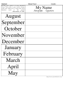 Monthly Writing Your Name Worksheet - Black & White