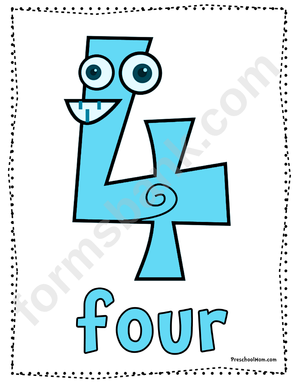 Numbers Form 0 To 10 Number Flash Card Template