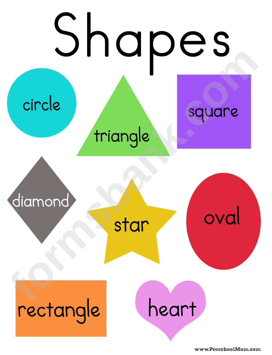 Shapes Color Poster Template printable pdf download