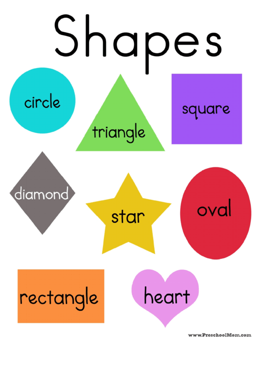 shapes shape preschool printable printables charts chart poster colors template toddler classroom learning pdf children kindergarten pre activities preschoolers triangle