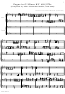 Wolfgang Amadeus Mozart - Fugue In G Minor Kv 401/375e Sheet Music