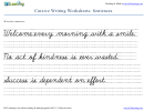 Sentences Cursive Writing Worksheet