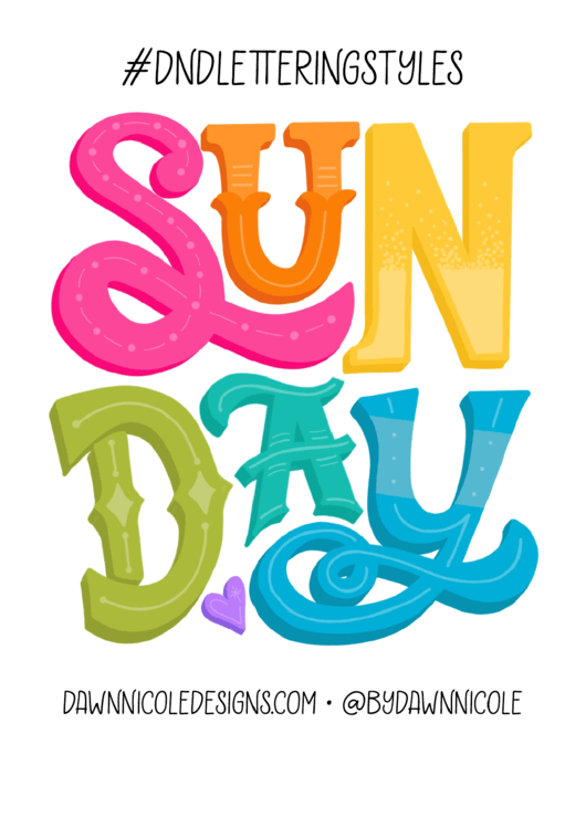 Six Styles Sunday Poster Template Printable pdf