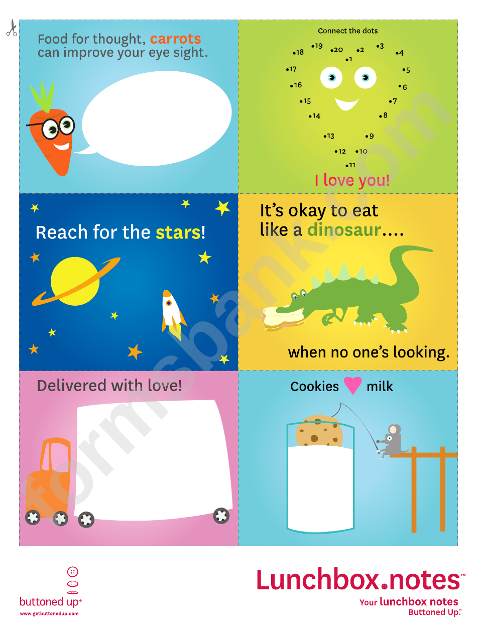 Lunchbox Notes Activity Sheet