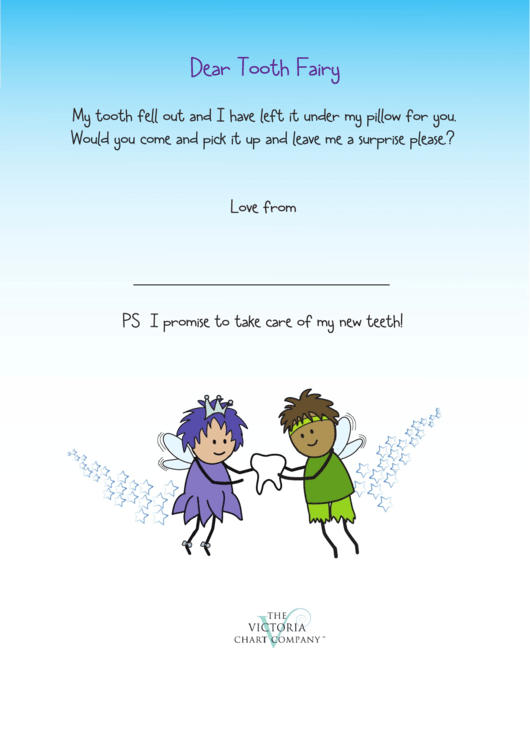 Tooth Fairy Letter Template