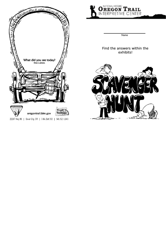 Scavenger Hunt Activity Sheet Set Printable pdf