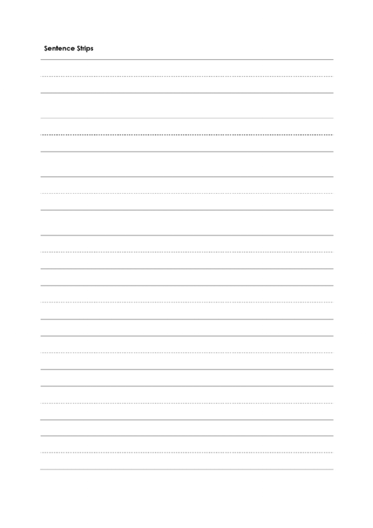 Sentence Strips Paper Template printable pdf download